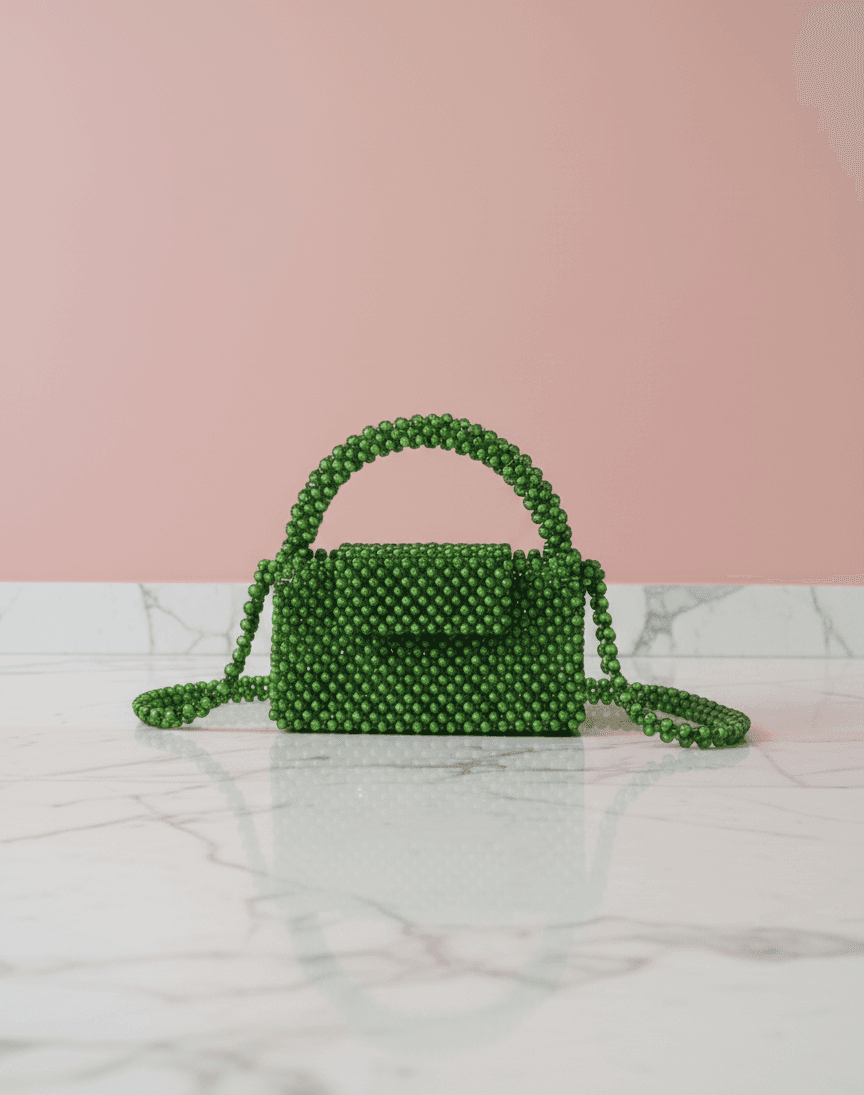 Green Beaded Purse