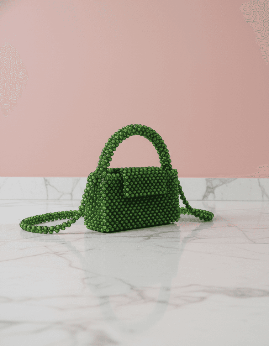 Green Beaded Purse view 2