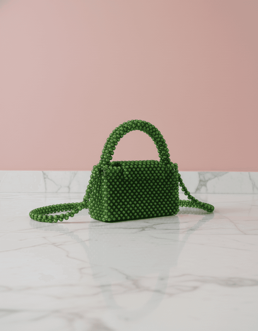 Green Beaded Purse view 3